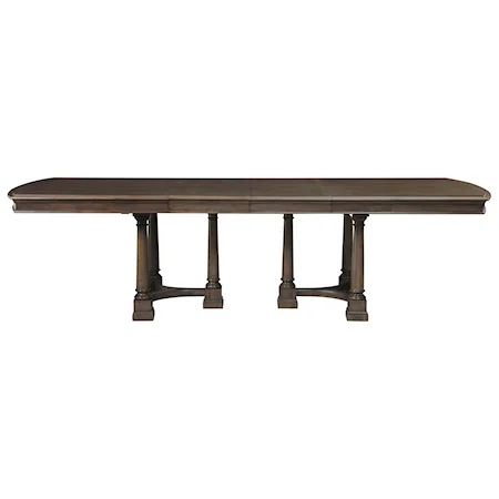 Double Pedestal Dining Room Table that Seats Six People